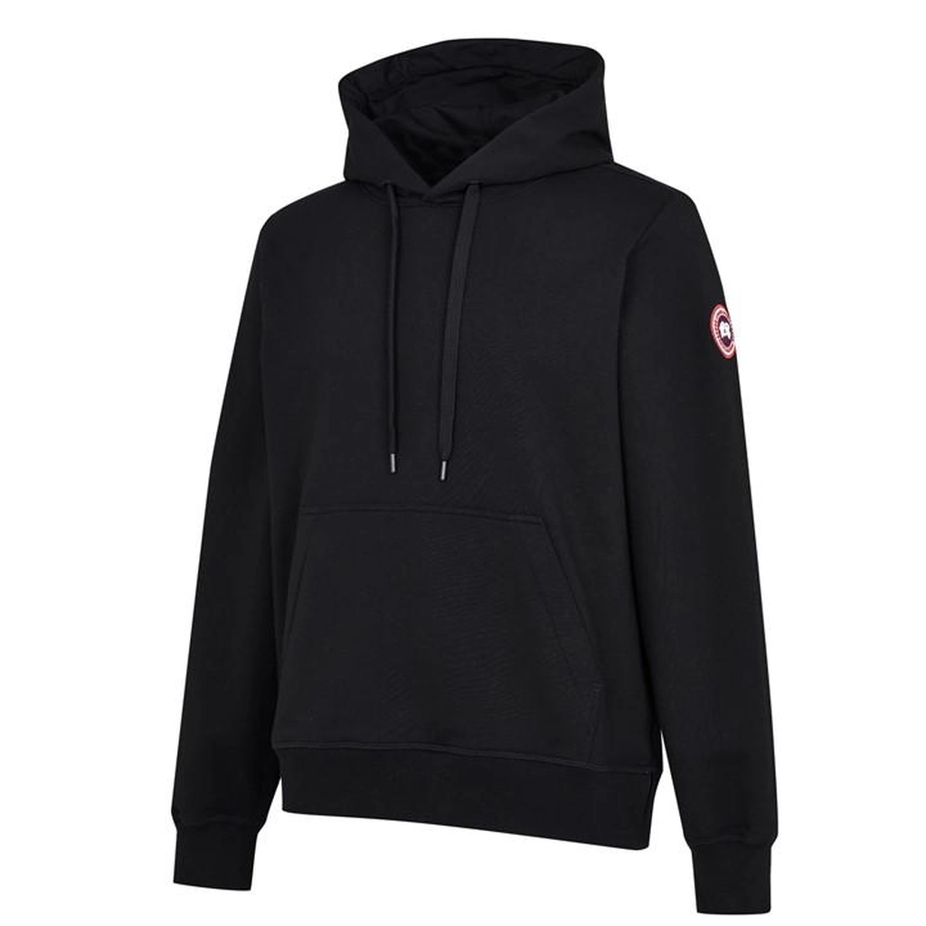 Canada Goose Men's Logo Cotton Huron Hoodie Sweatshirt - Black